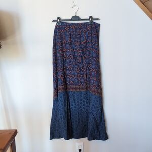 Elegant Blue and Brown Women's Skirt